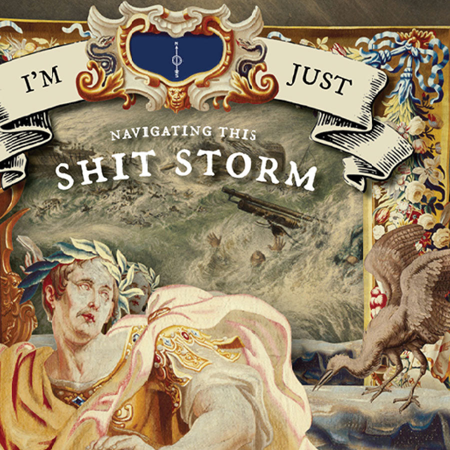 Navigate this shit storm tea towel