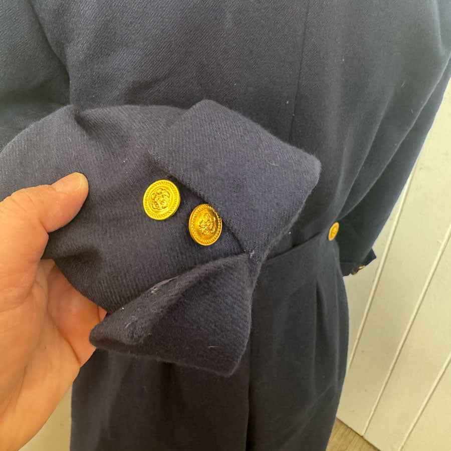 Navy wool swing coat