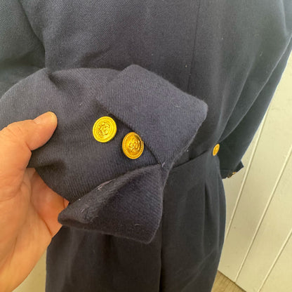 Navy wool swing coat