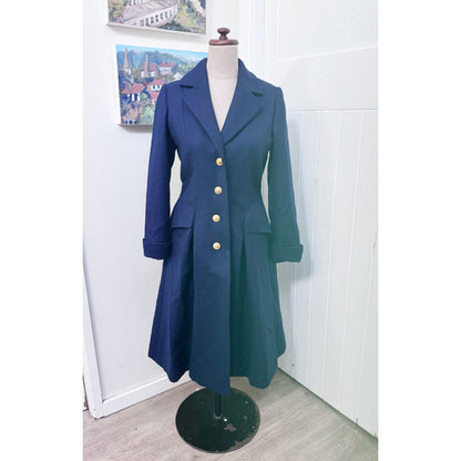 Navy wool swing coat