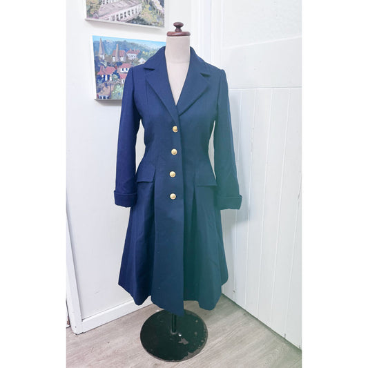 Navy wool swing coat
