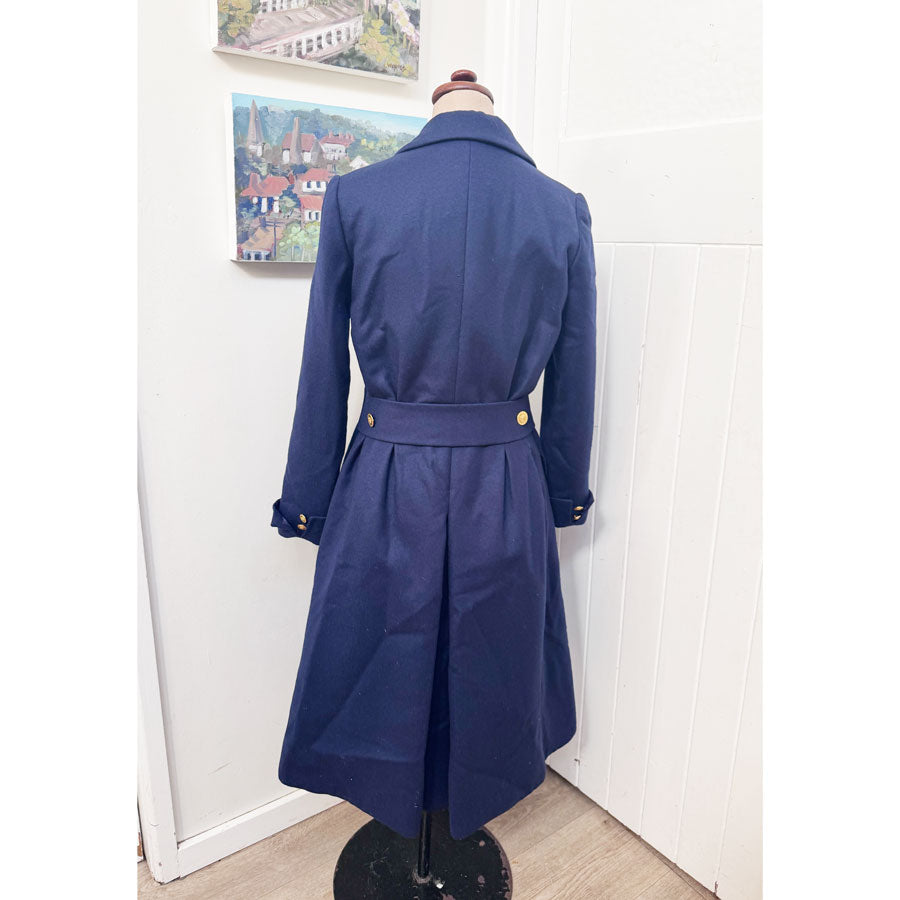 Navy wool swing coat