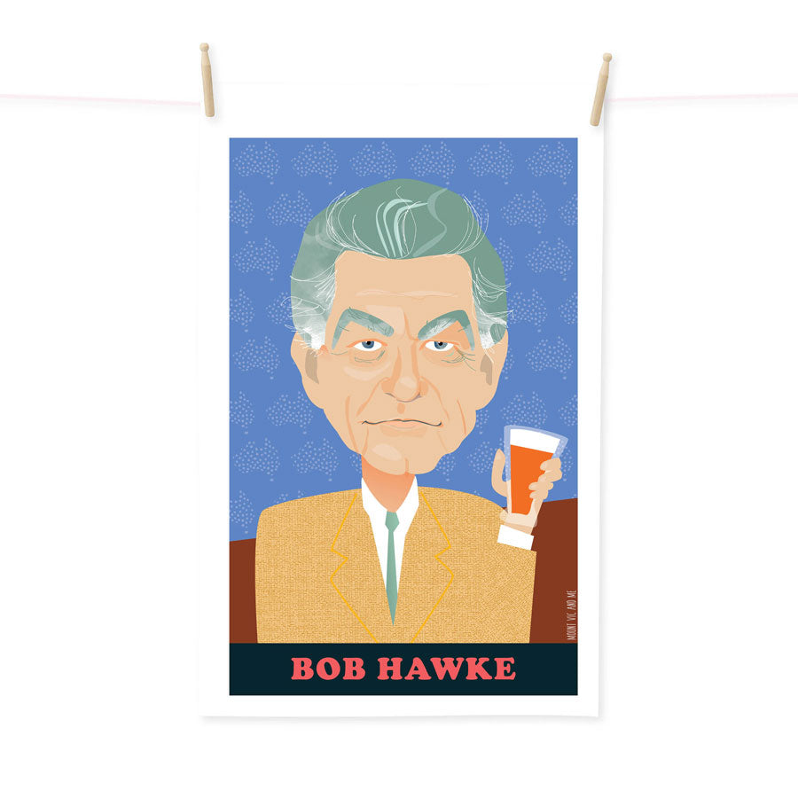 Bob Hawke tea towel NEW
