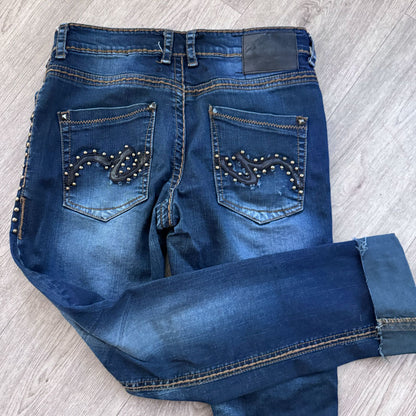 sz 30 dark denim studded jeans