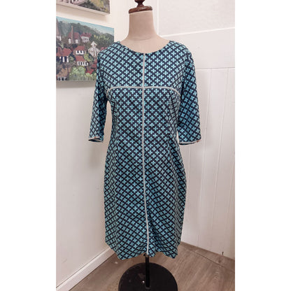 sz 44 fab blue geometric dress