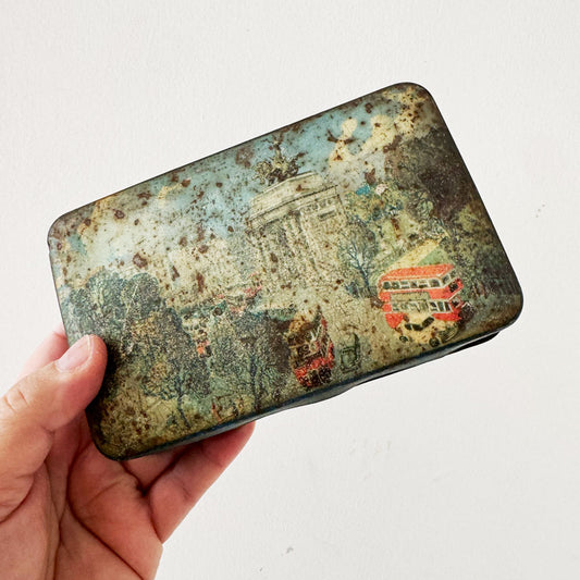 Vintage sweet tin red bus
