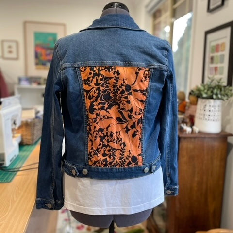 sz 10 Orange Crush mid denim jacket