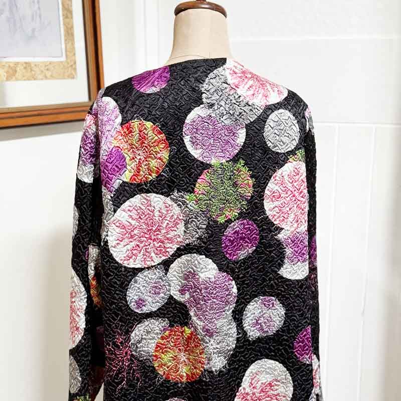 Free size kimono black circle jacket