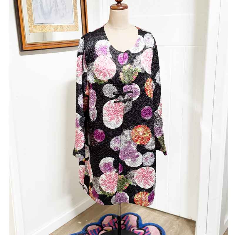 Free size kimono black circle jacket