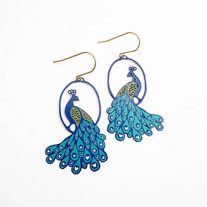 Peacock earrings