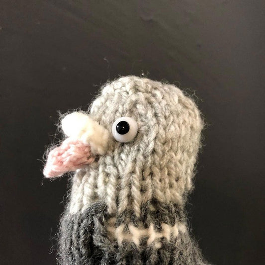 Hand knitted pigeon