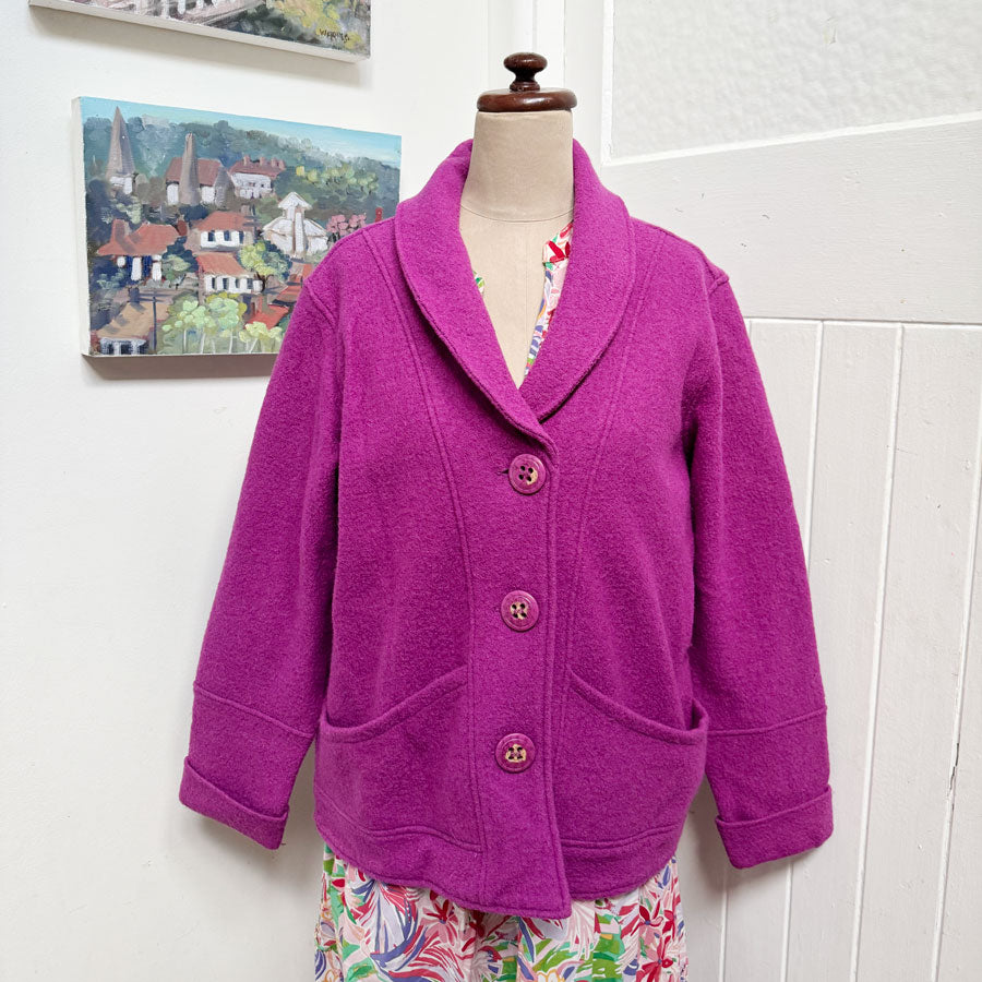 sz 16 pink boiled wool jacket