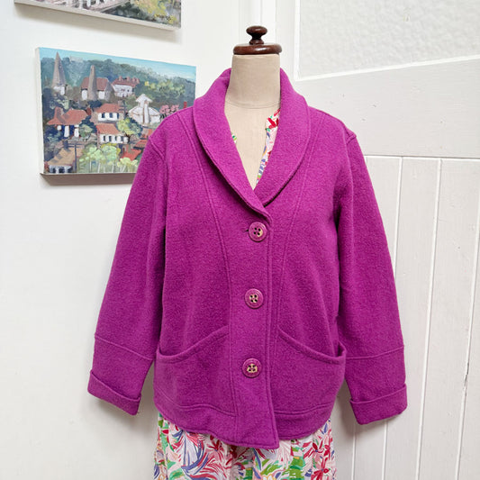 sz 16 pink boiled wool jacket