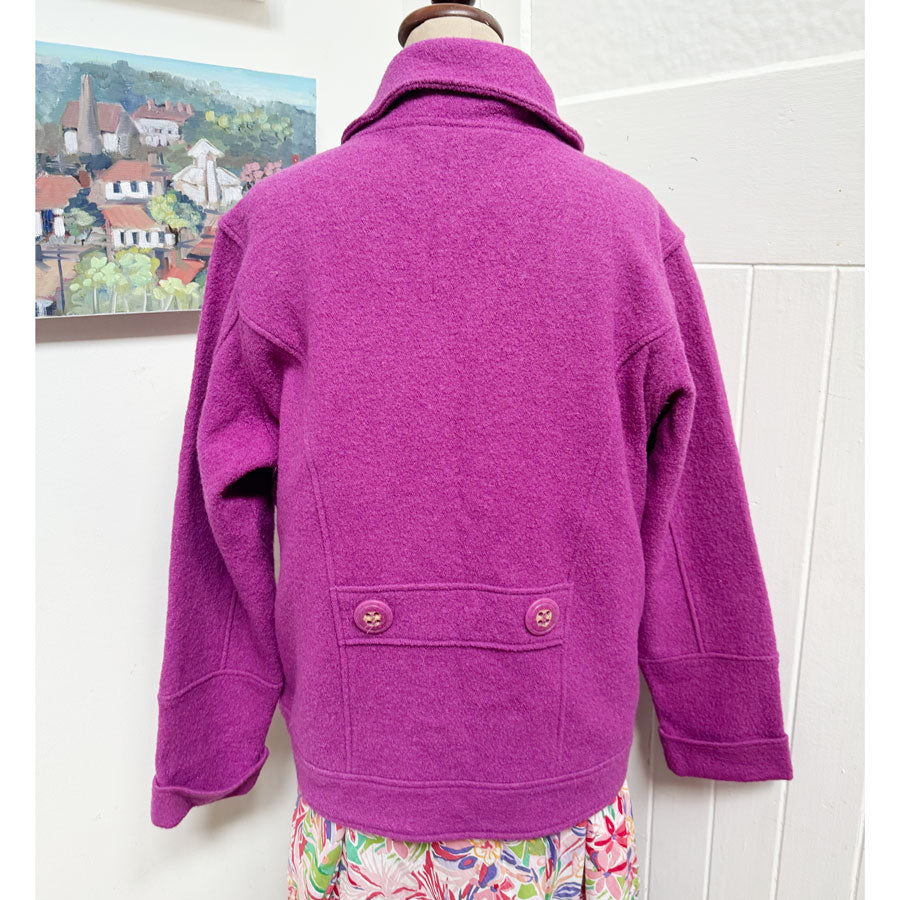 sz 16 pink boiled wool jacket