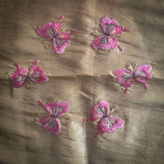 Butterflies embroidered panel