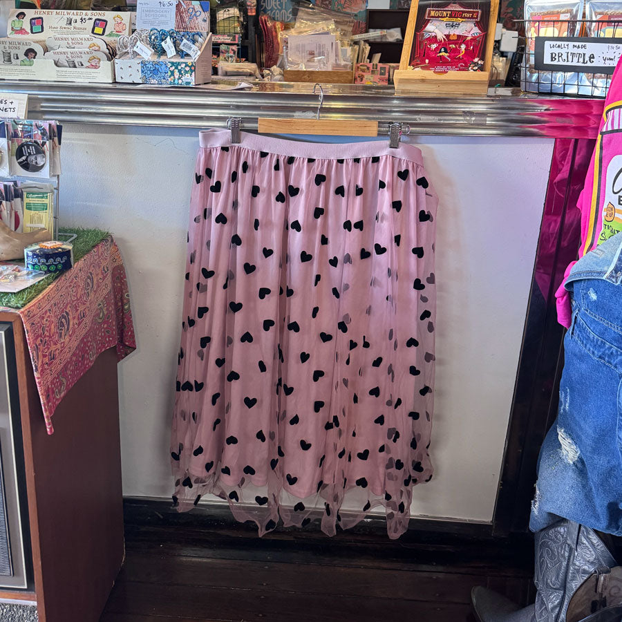 plus size pink heart tulle skirt