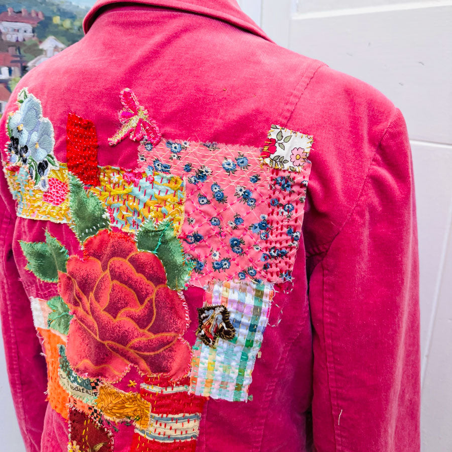 sz 14 dusty pink upcycled jacket
