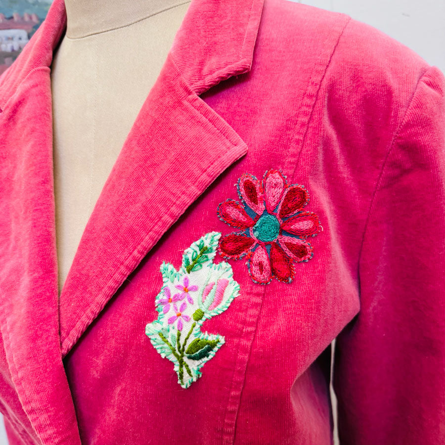 sz 14 dusty pink upcycled jacket