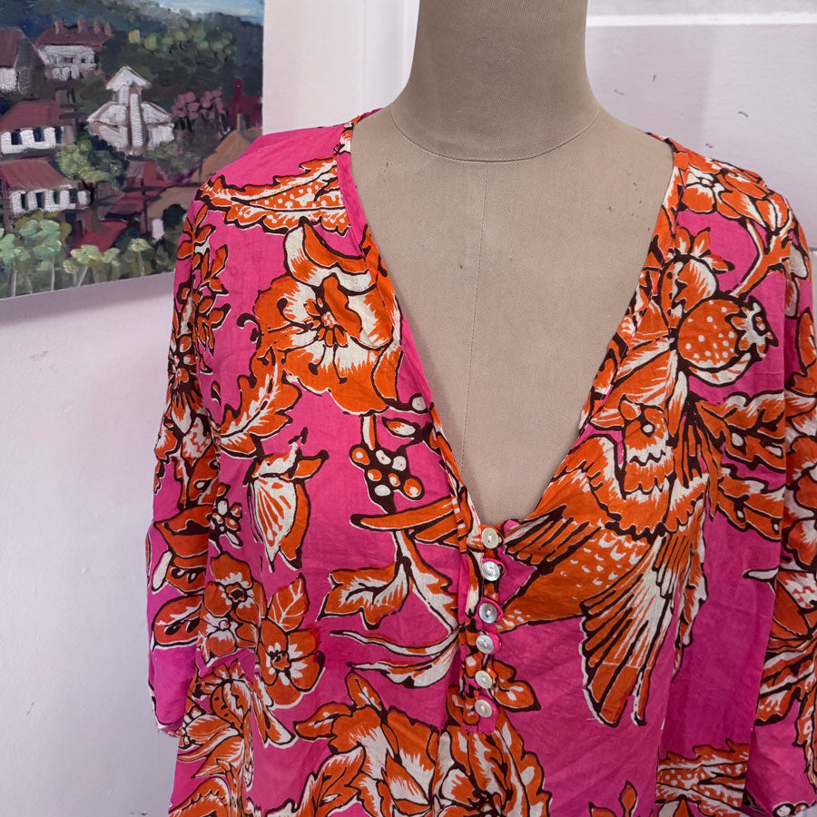 sz L-XL pink cotton dress