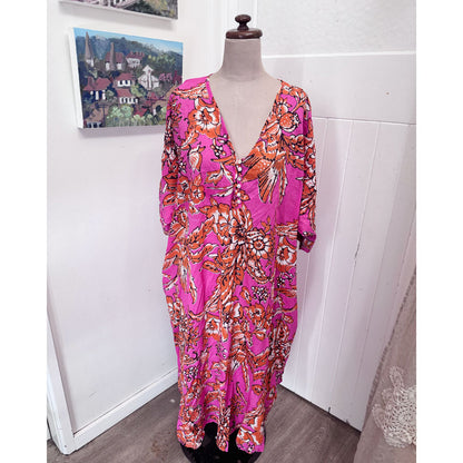 sz L-XL pink cotton dress