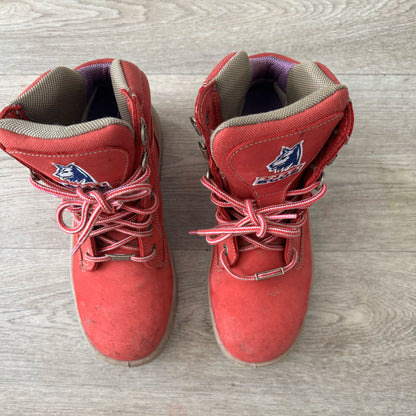 sz 8 pink steel cap work boots