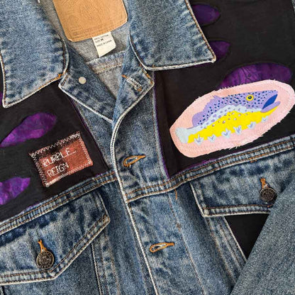 sz M Purple Reign mens denim jacket