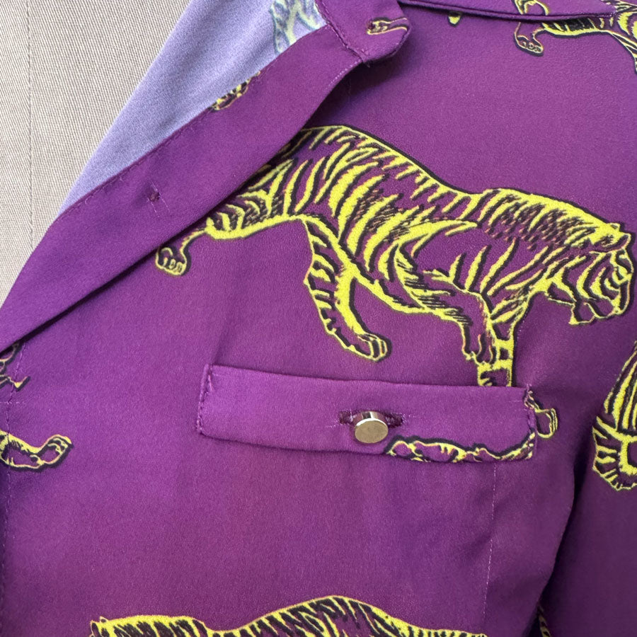 sz 40 purple tiger shirt