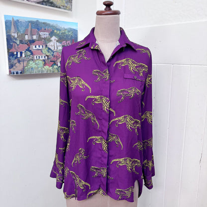 sz 40 purple tiger shirt