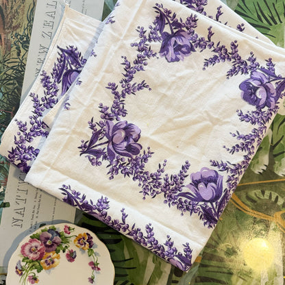 Purple vintage tablecloth