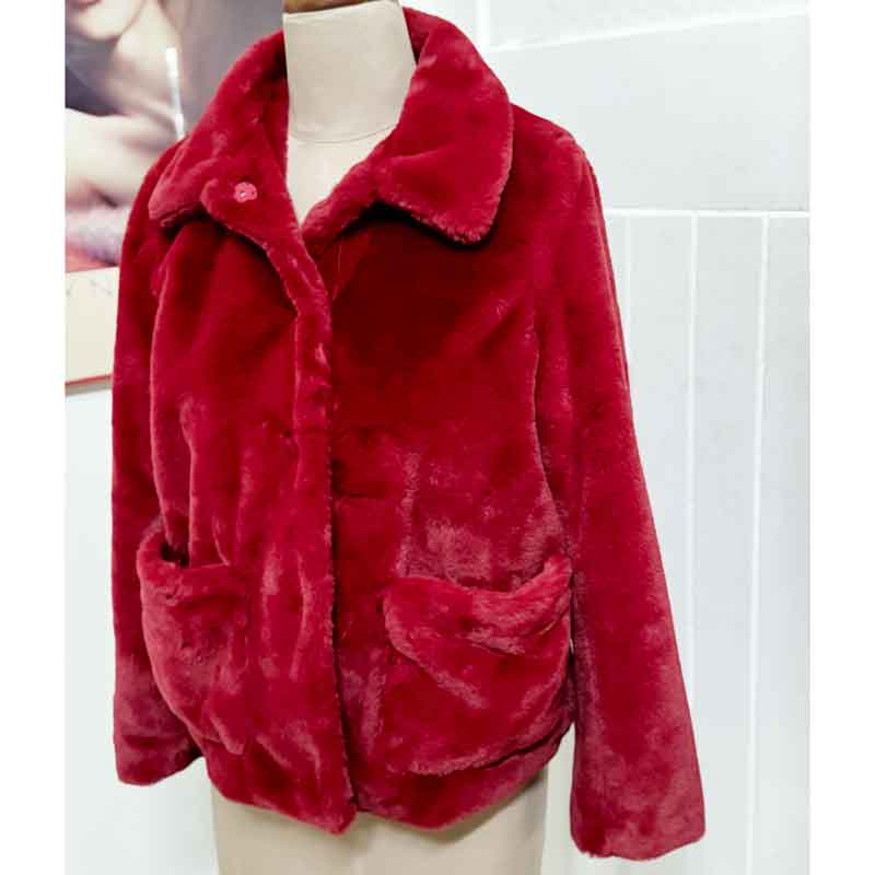 sz 10 red fluffy jacket