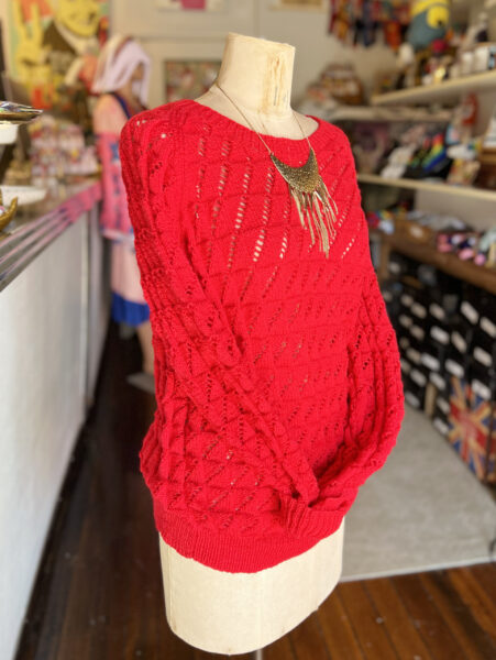 New handknit red jumper