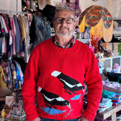 Retro inspired handknit jumper