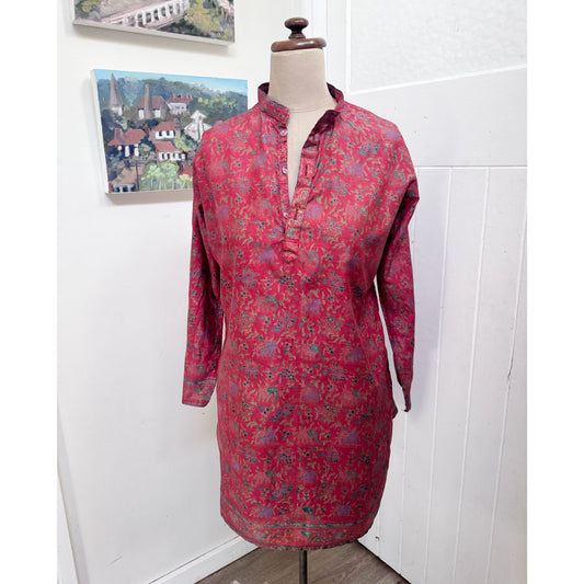Red silk kurta blouse