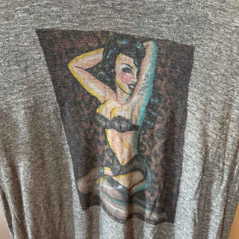 Retro grey marle pin up t shirt