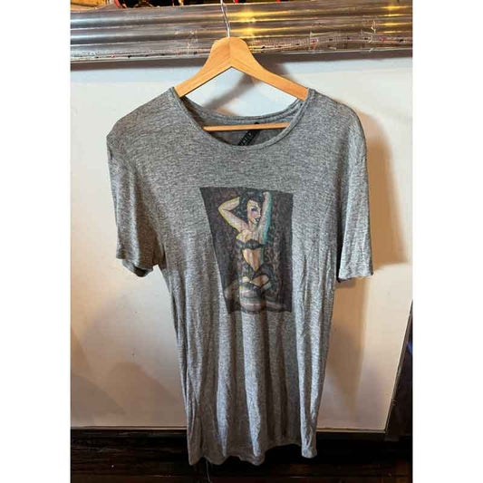 Retro grey marle pin up t shirt