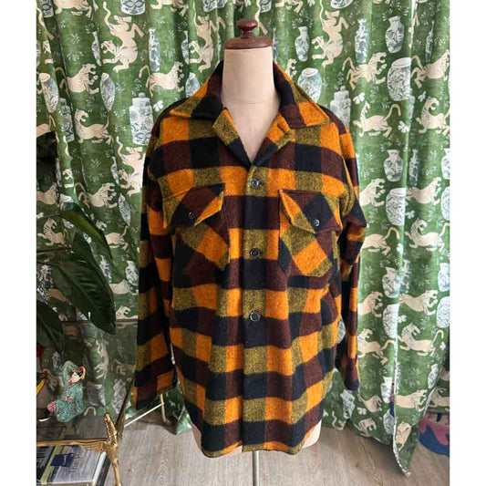 sz M vintage wool check shirt