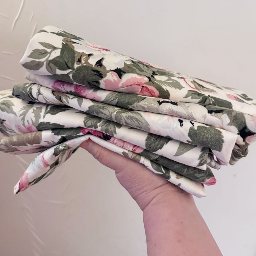 Cream rose fabric panel