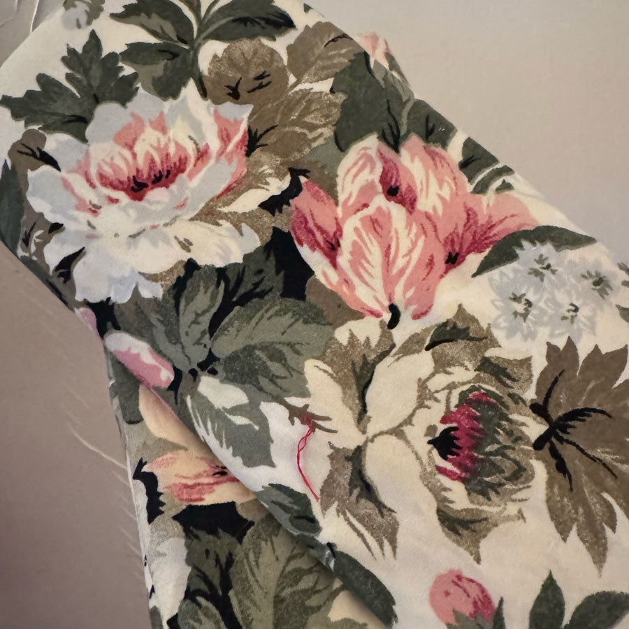 Cream rose fabric panel