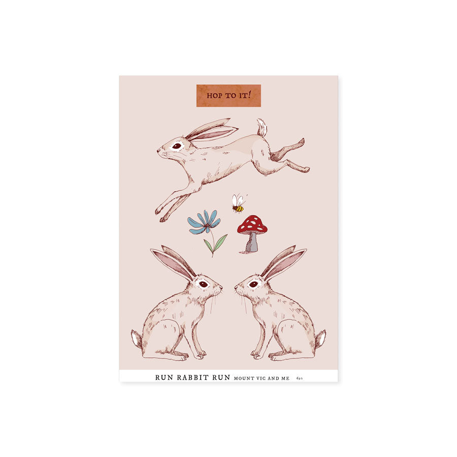 Mini cotton panel : Run Rabbit Run