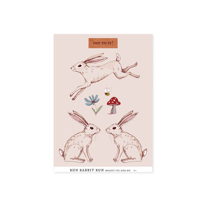 Mini cotton panel : Run Rabbit Run