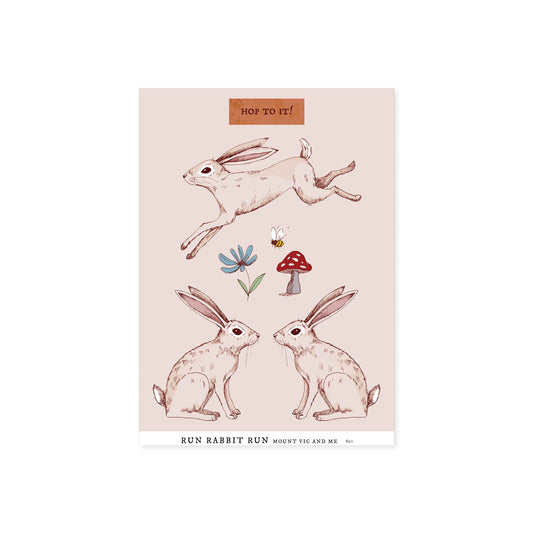 Mini cotton panel : Run Rabbit Run