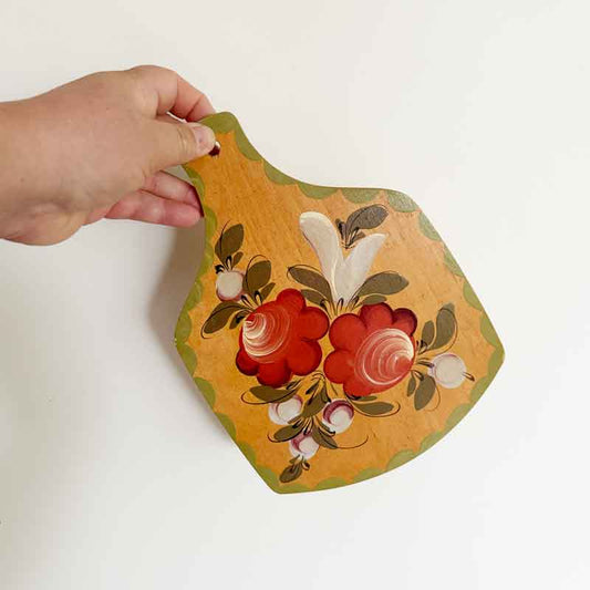 Folk art painted wooden board