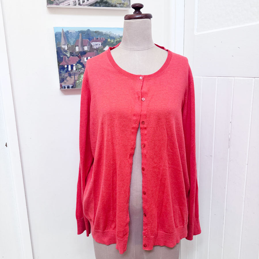 sz 3X tangerine orange cardigan