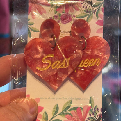 Sparkly heart earrings