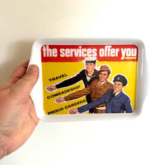 Services ad retro military tray