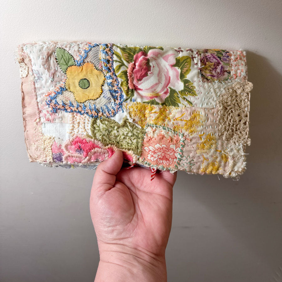 Shabby clutch with ephemera finds