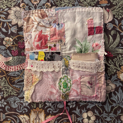 Shabby clutch with ephemera finds