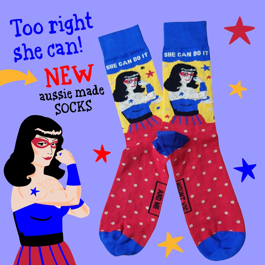 She Can Do It Feminist socks