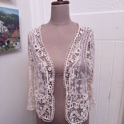 Sheer lace cardigan