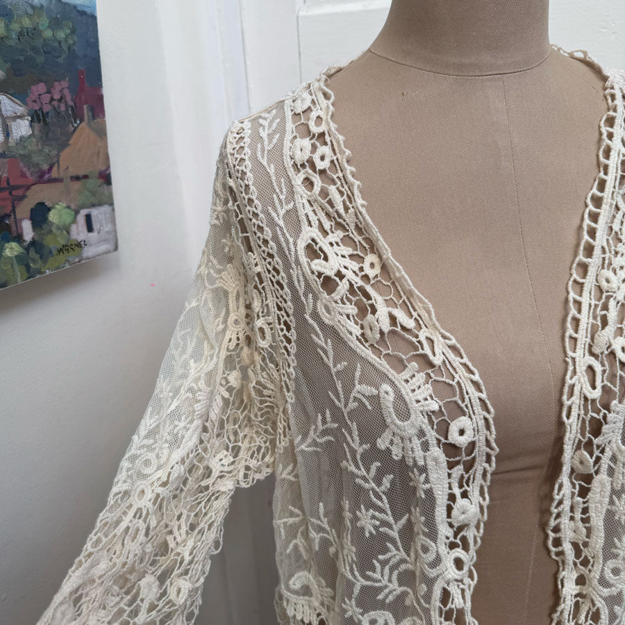 Sheer lace cardigan